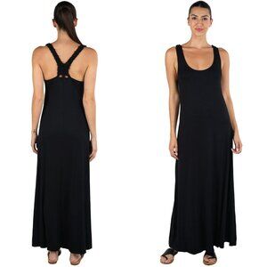 Lovestitch Black Crocheted Racerback Maxi Tank Dress IMP-8025